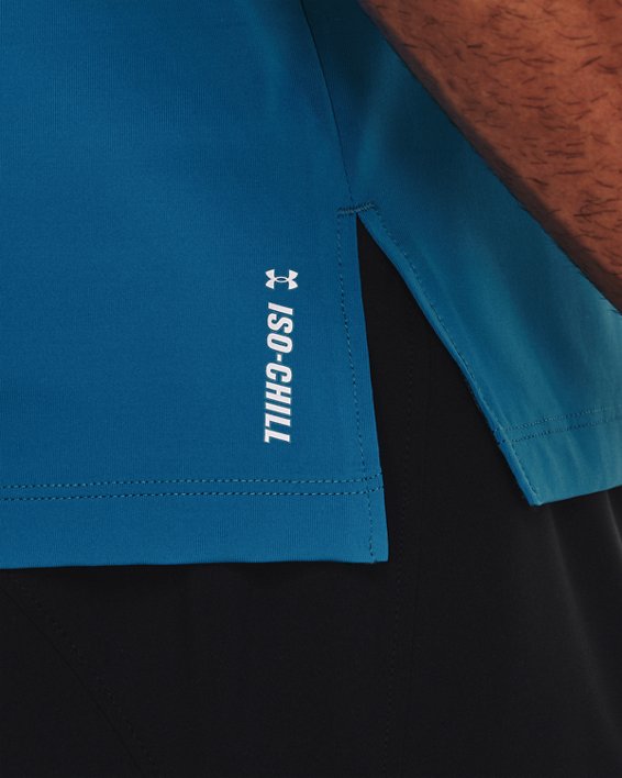 Men's UA Iso-Chill Run Laser T-Shirt, Blue, pdpMainDesktop image number 6